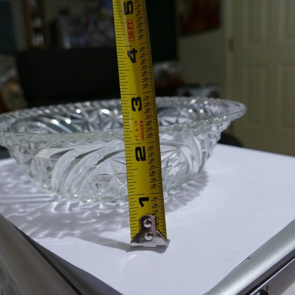 Vintage Anchor Hocking Stars and Bars Pressed Clear Glass Serving Bowl - Picture 7 of 8